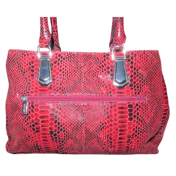 DANIER Italian leather python embossed snakeskin tote & small handbag twin set - Picture 2 of 16